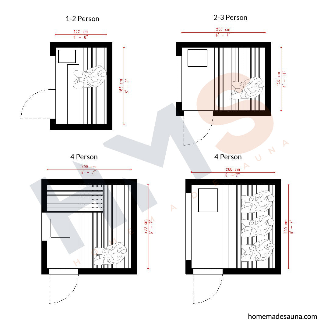 Sauna Sizes & Layouts: How to Size an Outdoor Sauna