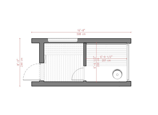 Skog outdoor garden sauna floor plan