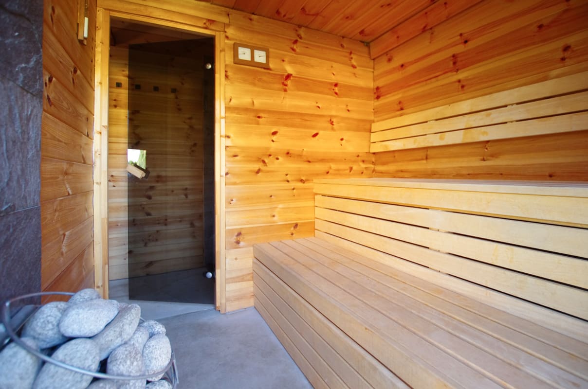 Tuula outdoor garden sauna interior